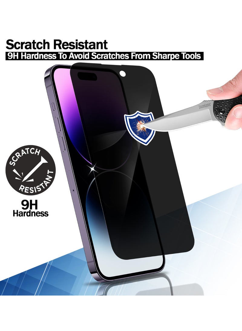 RKINC Screen Protector [2-Pack] for iPhone 14 Pro 6.1-Inch, Privacy Tempered Glass Film Screen Protector, [Anti Spy][LifetimeWarranty][Anti-Scratch][Bubble-Free] - Image 3